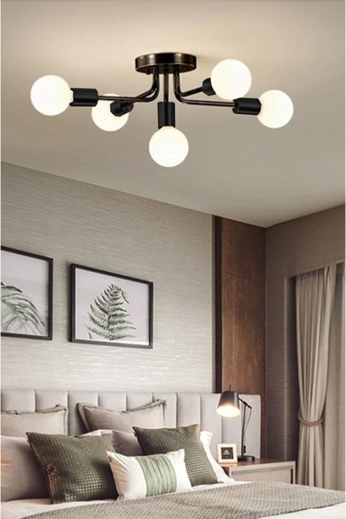 Loop Modern Design Black Color (without light bulb) Five Chandelier - Swordslife