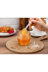 Lorenzo Glass Honey Jar with Spoon - 240ml - Swordslife