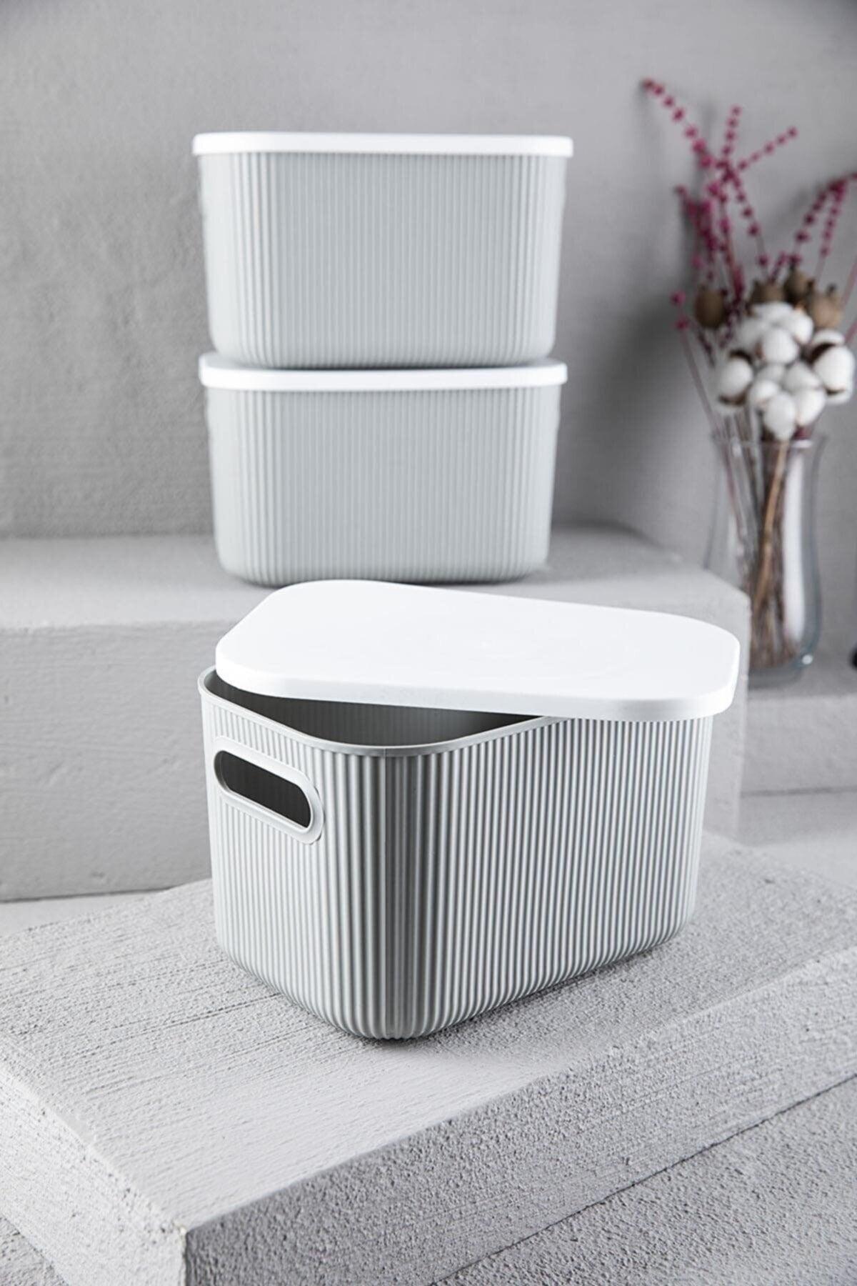 Lova 2-pack Shell Gray 13lt & 6lt Decorative Multi-Purpose Storage Box-organizer Set - Swordslife