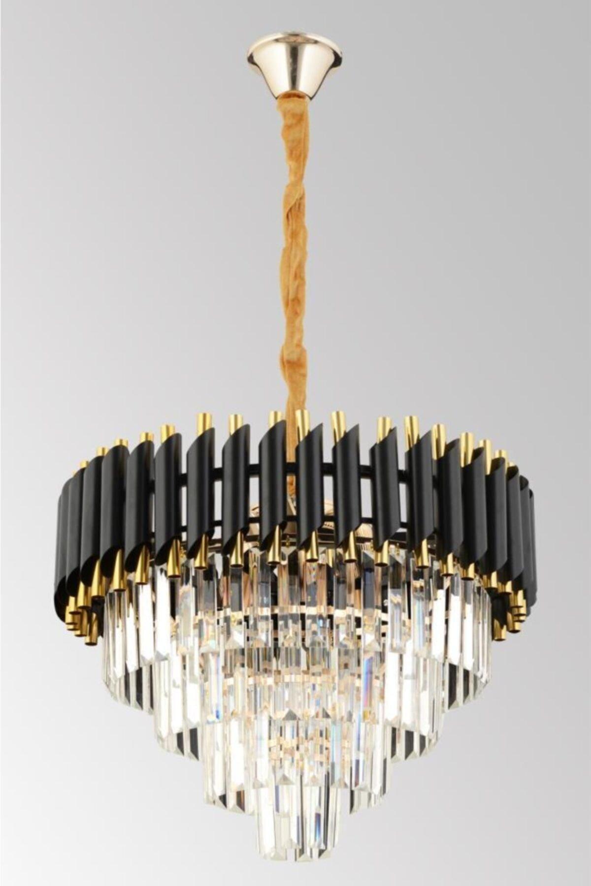 Luna 50's Black-gold Luxury Crystal Stone Chandelier - Swordslife