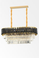 Luna Black-gold 3-Storey Luxury Crystal Dining Table Chandelier - Swordslife