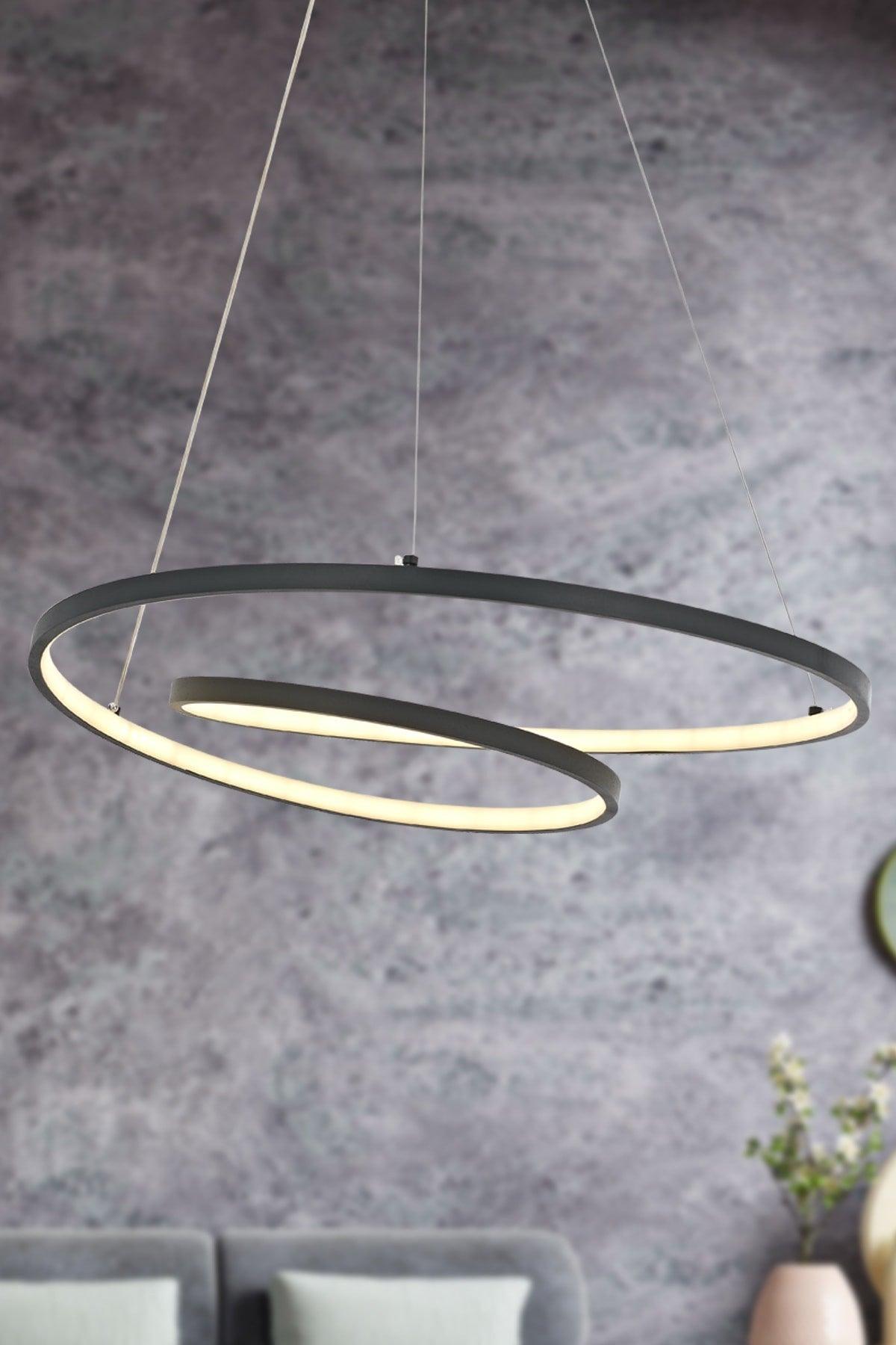 Lundra Pendant Lamp Led Chandelier Anthracite Color - Swordslife