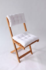 Lux Bistro Kitchen Garden Chair Cushion With Backrest White (CUSH AND BACK CUSHION) - Swordslife