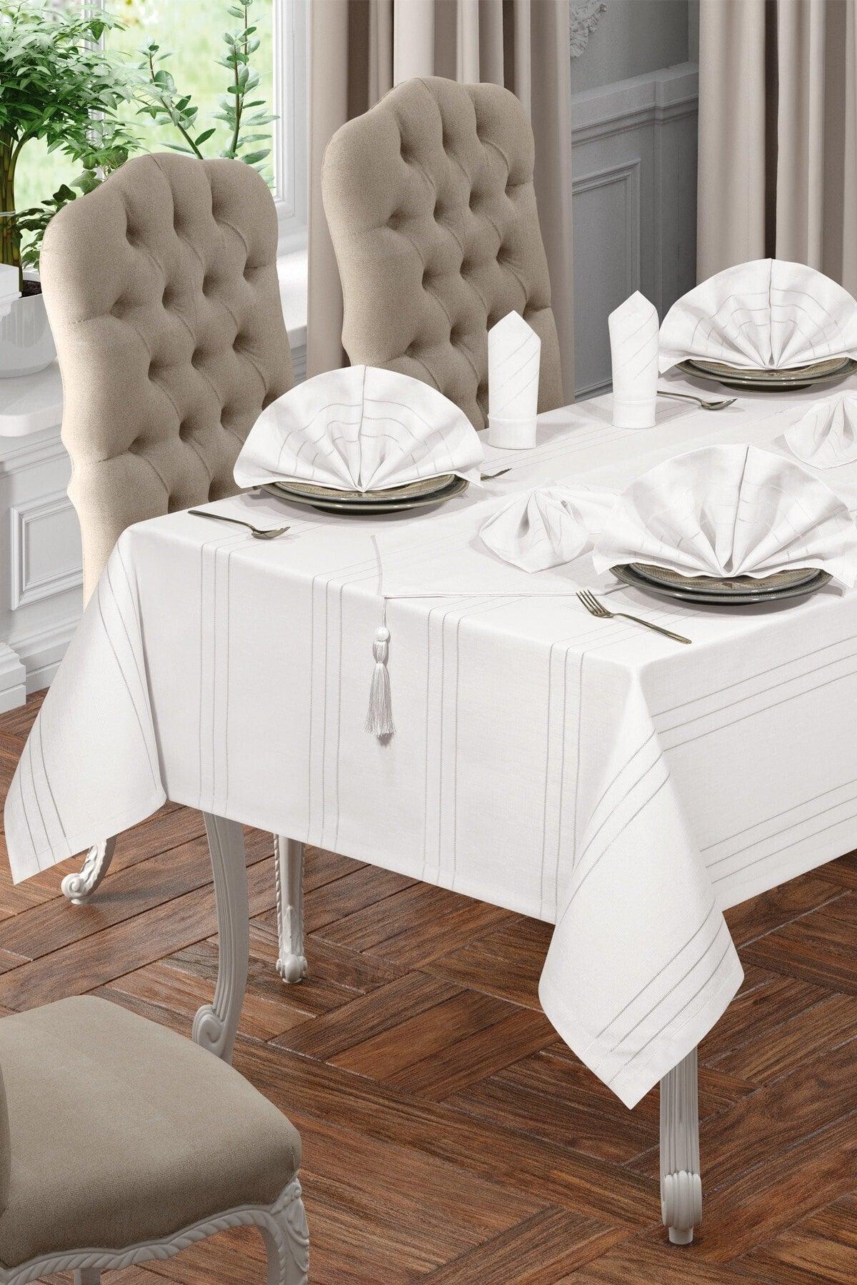 Luxury Colber Table Cloth Set 12 Person Colber (white) - Swordslife