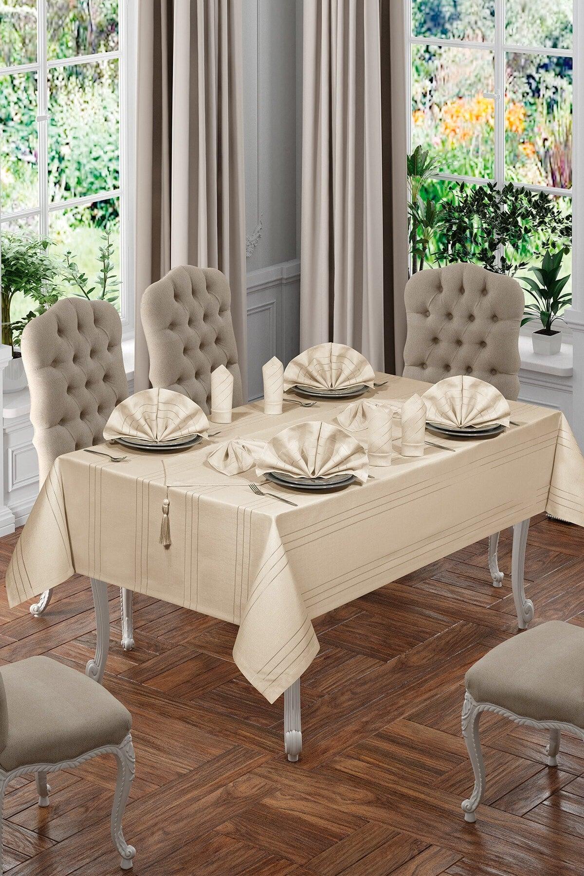 Luxury Colber Table Cloth Set 12 Person Colber (cappuccino) - Swordslife