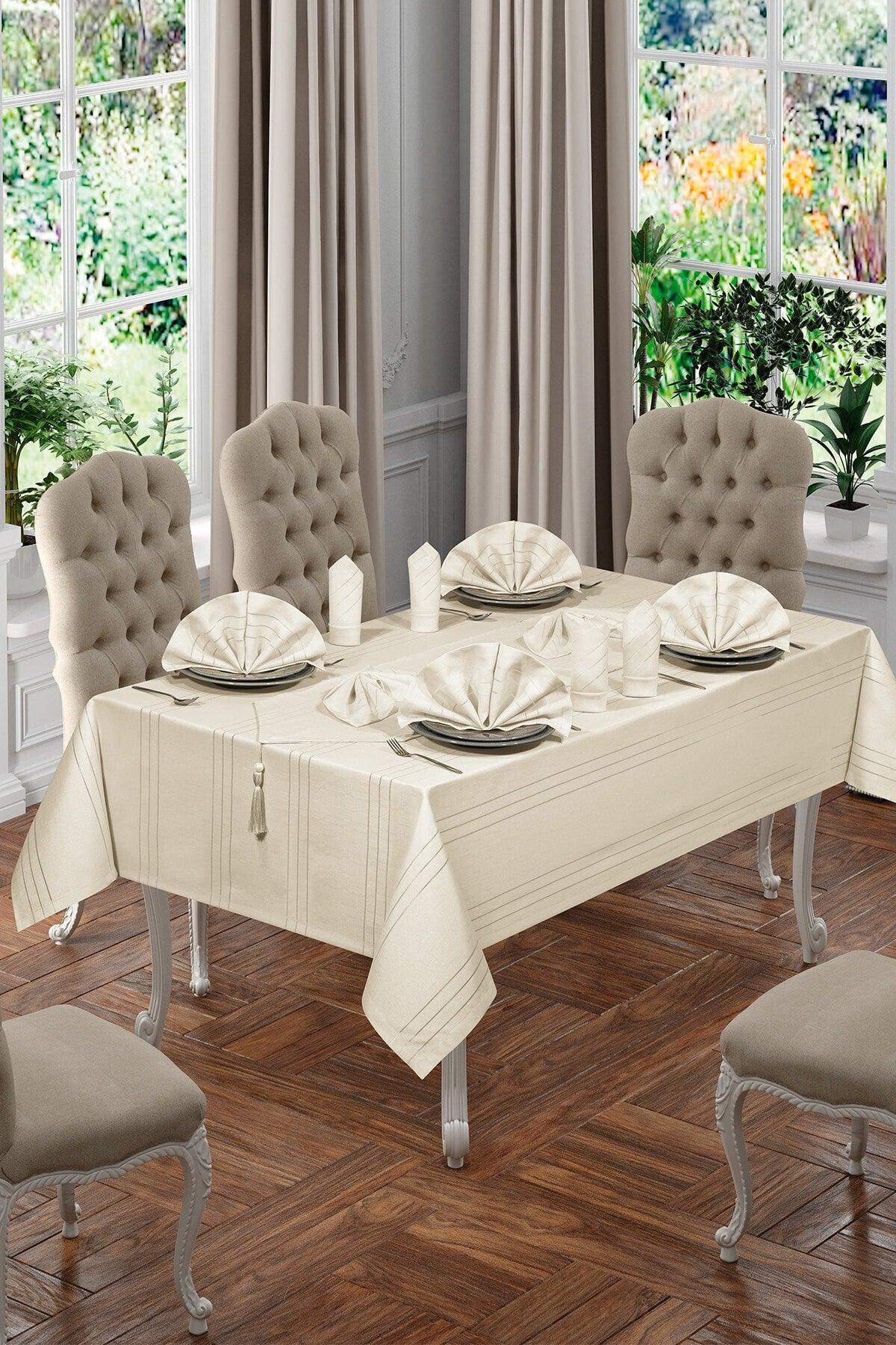 Luxury Colber Table Cloth Set 12 Person Colber (cream) - Swordslife
