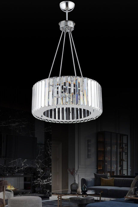 Luxury Diamond 35 Cm Silver Crystal Chandelier - Swordslife