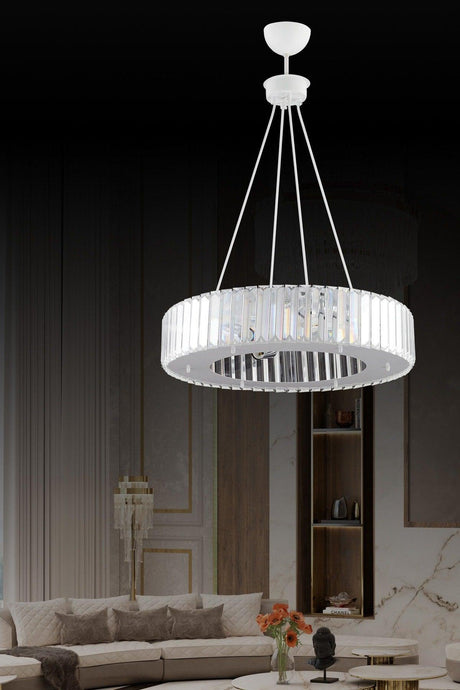 Luxury Diamond 47 Cm White Chandelier - Swordslife