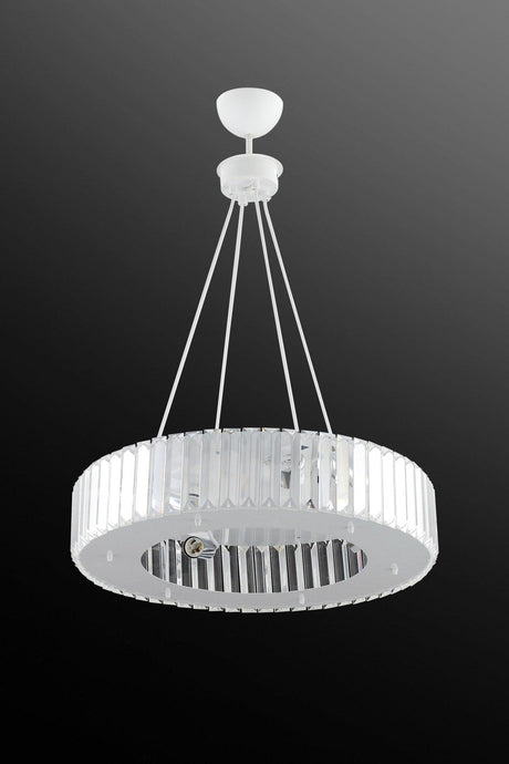 Luxury Diamond 47 Cm White Chandelier - Swordslife