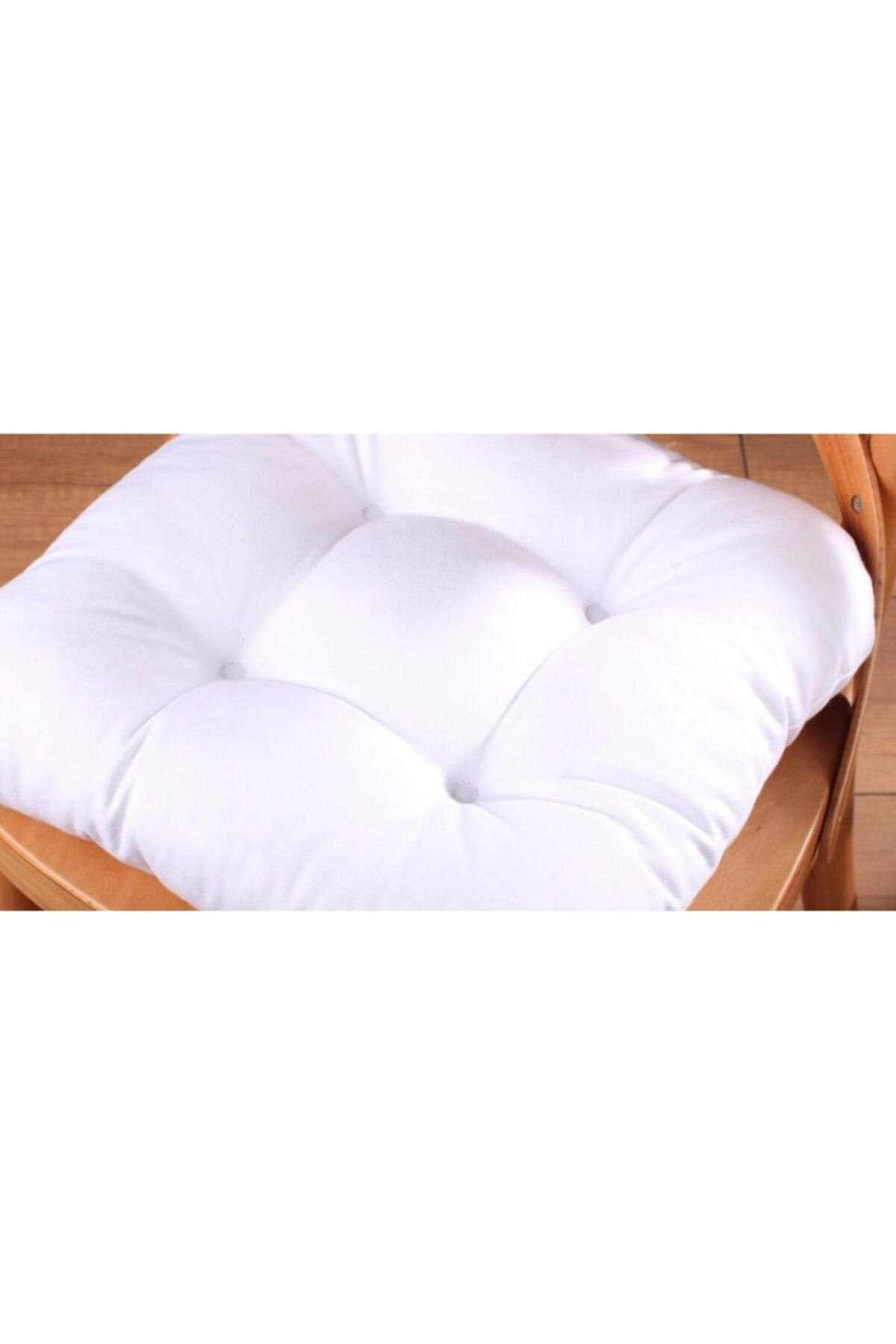 Lux Pofidik White Chair Cushion Special Stitched Laced 40x40cm - Swordslife