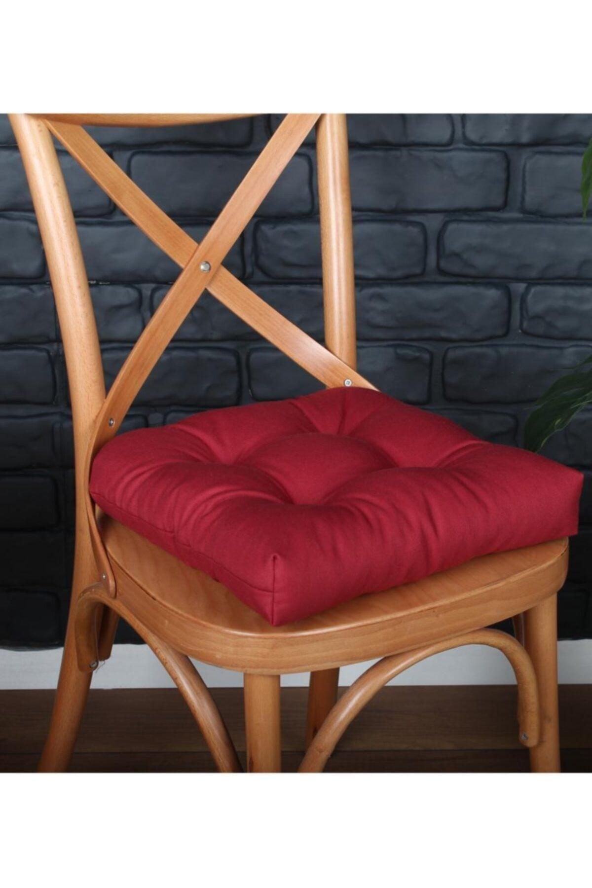 Lux Pofidik Claret Red Chair Cushion Special Stitched Laced 40x40cm - Swordslife