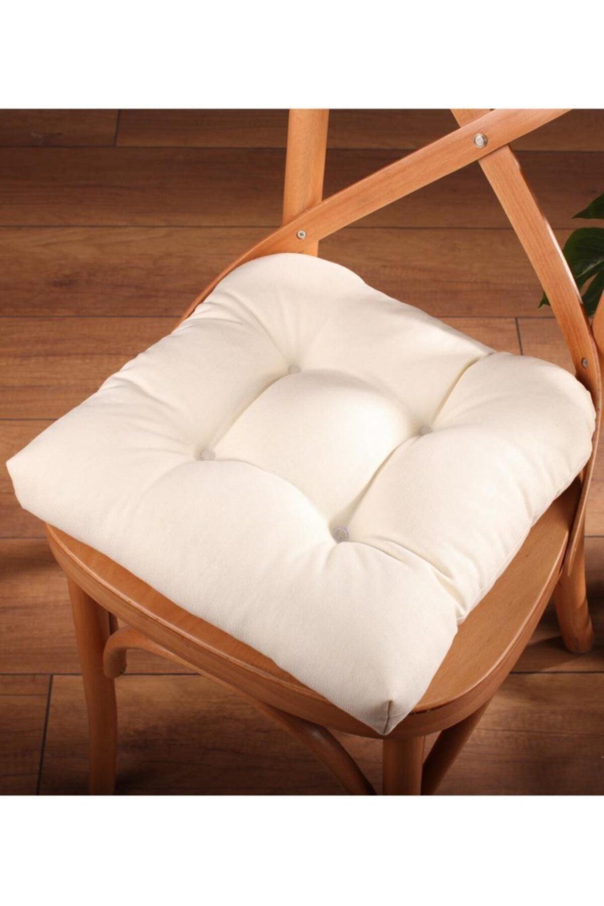 Lux Pofidik Cream Chair Cushion Special Stitched Laced 40x40cm - Swordslife