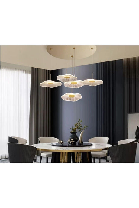 Luxury Exclusive Five Round Pendant Lamp Led Chandelier Jellyfish Gold Yellow Led Chandelier - Swordslife