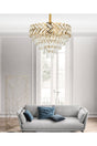 Luxury Modern Crystal Stone Pendant Chandelier Gold Yellow 55 - Swordslife