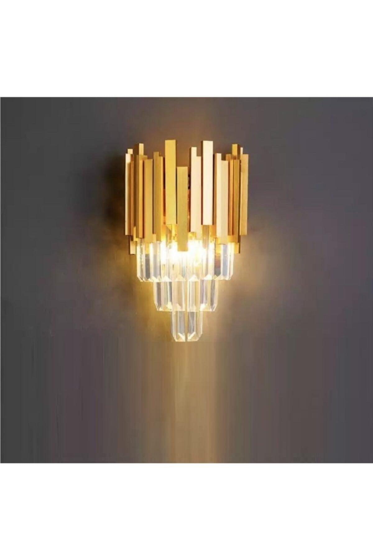 Luxury Modern Crystal Stone Wall Sconce Matt Gold Yellow - Swordslife