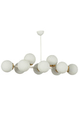 Luxury Modern Design White 10 Piece White Globe Glass Chandelier - Swordslife