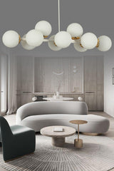 Luxury Modern Design White 10 Piece White Globe Glass Chandelier - Swordslife