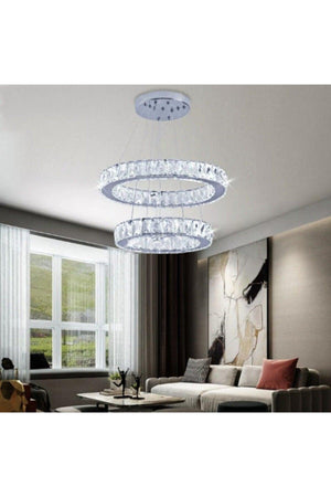 Luxury Modern Pendant Lamp Crystal Stone Led Chandelier Controlled 3 Color Led Chandelier - Swordslife