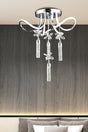 Luxury Postmodern Crystal Stone Pendant Lamp Led Chandelier Chrome - Swordslife