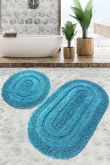 Macoroni Mint 2 Set Bathroom Carpet Washable, Non-Slip Base - Swordslife