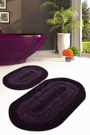 Macoroni Purple 2 Pcs Set Bathroom Carpet Washable, Non-Slip Base - Swordslife