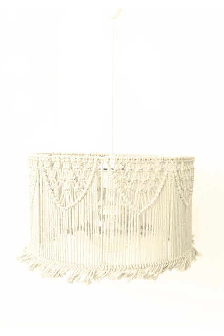 Macrame Ecru Pattern Design Pendant Chandelier - Swordslife