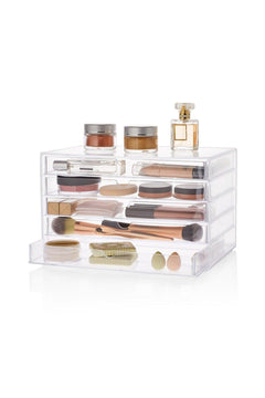 5-drawer makeup organizer with large storage compartments