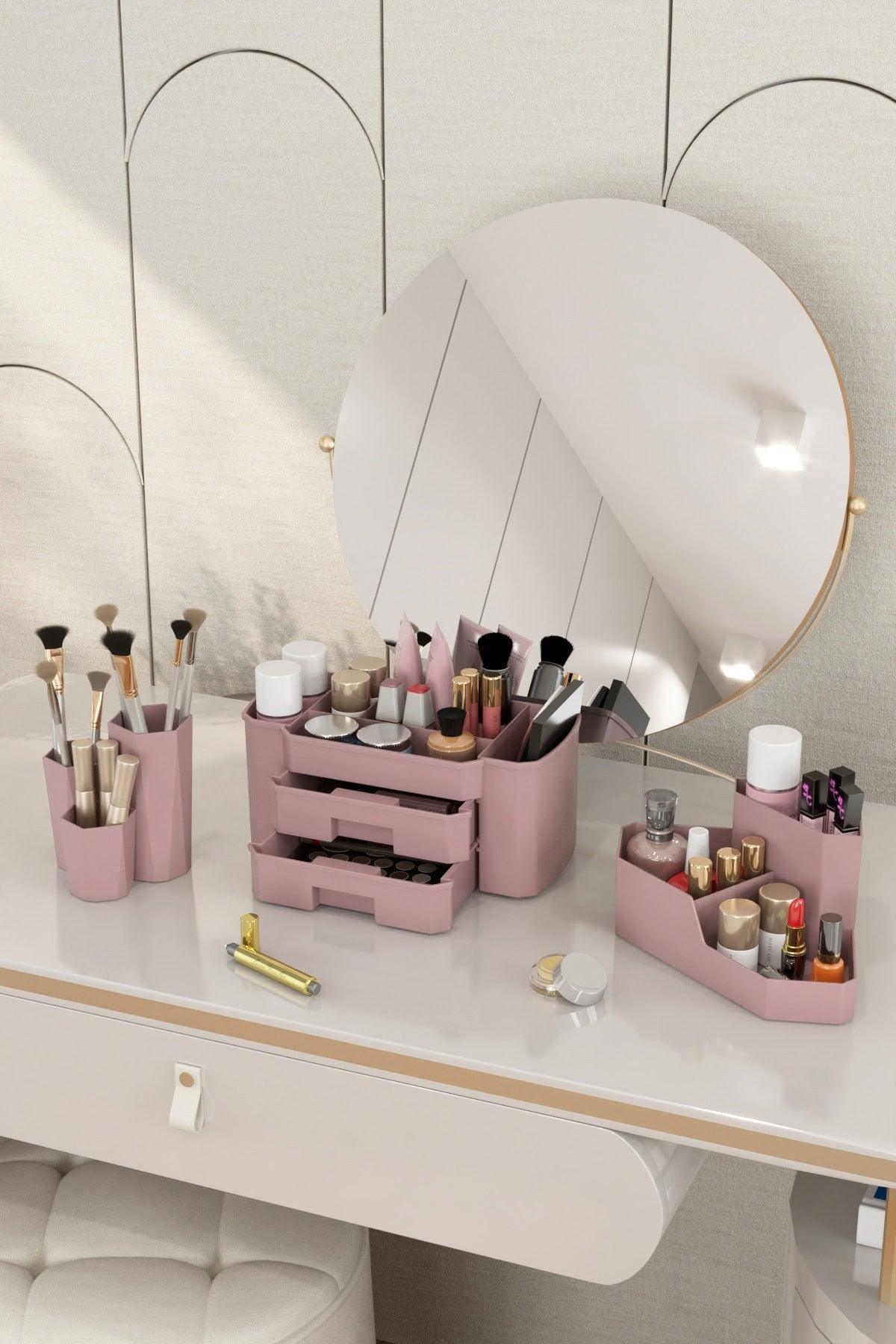 Makeup Organizer And Cosmetic Storage Box Organizer Set of 3 - Swordslife