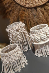 Macrame 3 Pcs Jar Candle Holder - Swordslife