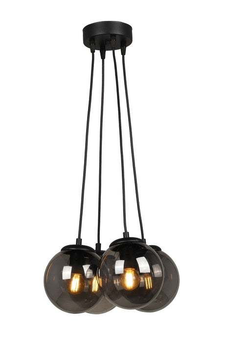 Malta 4th Chandelier Black Smoked Glass - Swordslife