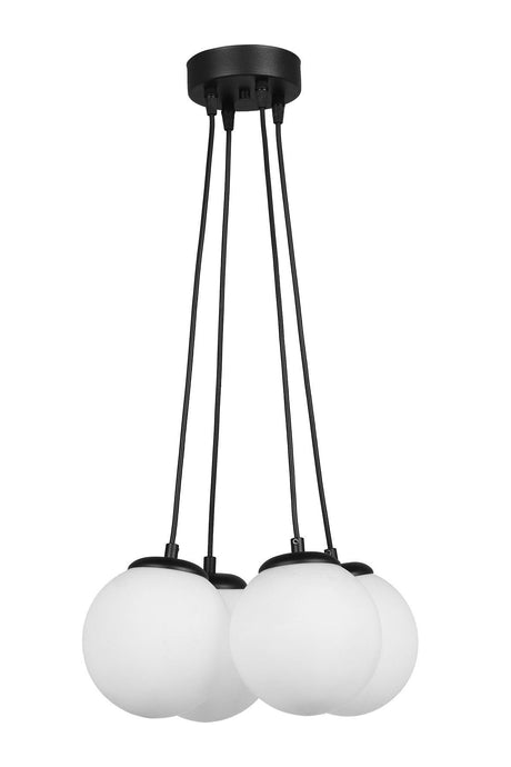 Malta 4th Chandelier Black and White Glass - Swordslife