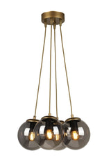 Malta 4th Chandelier Tumbled Smoked Glass - Swordslife