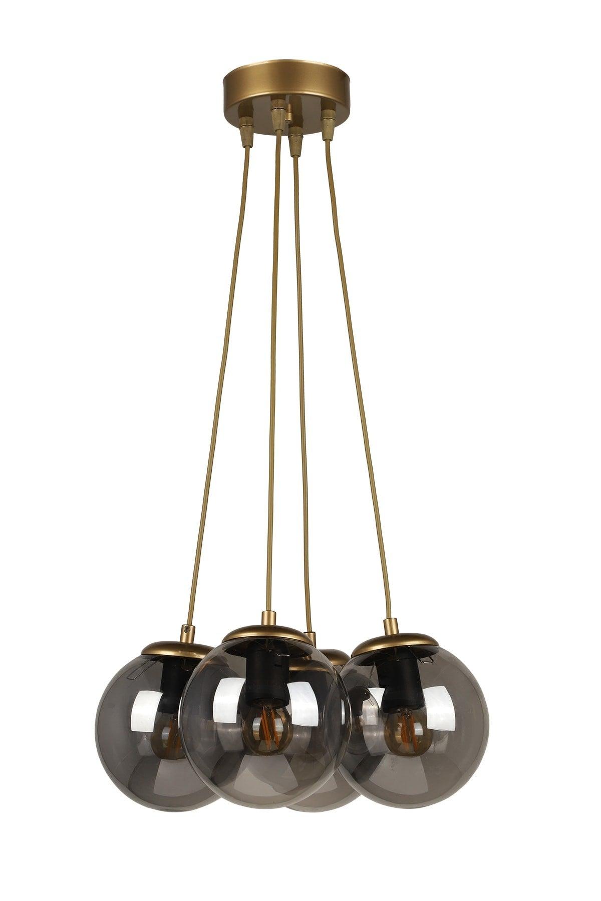 Malta 4th Chandelier Tumbled Smoked Glass - Swordslife