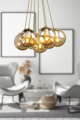 Malta 7th Chandelier Tumbled Honey Glass - Swordslife