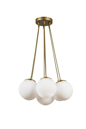 Malta 7.li Chandelier Tumbled White Glass