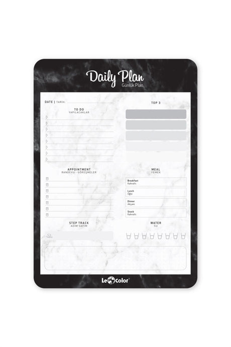 Marble Daily Planner Block Black