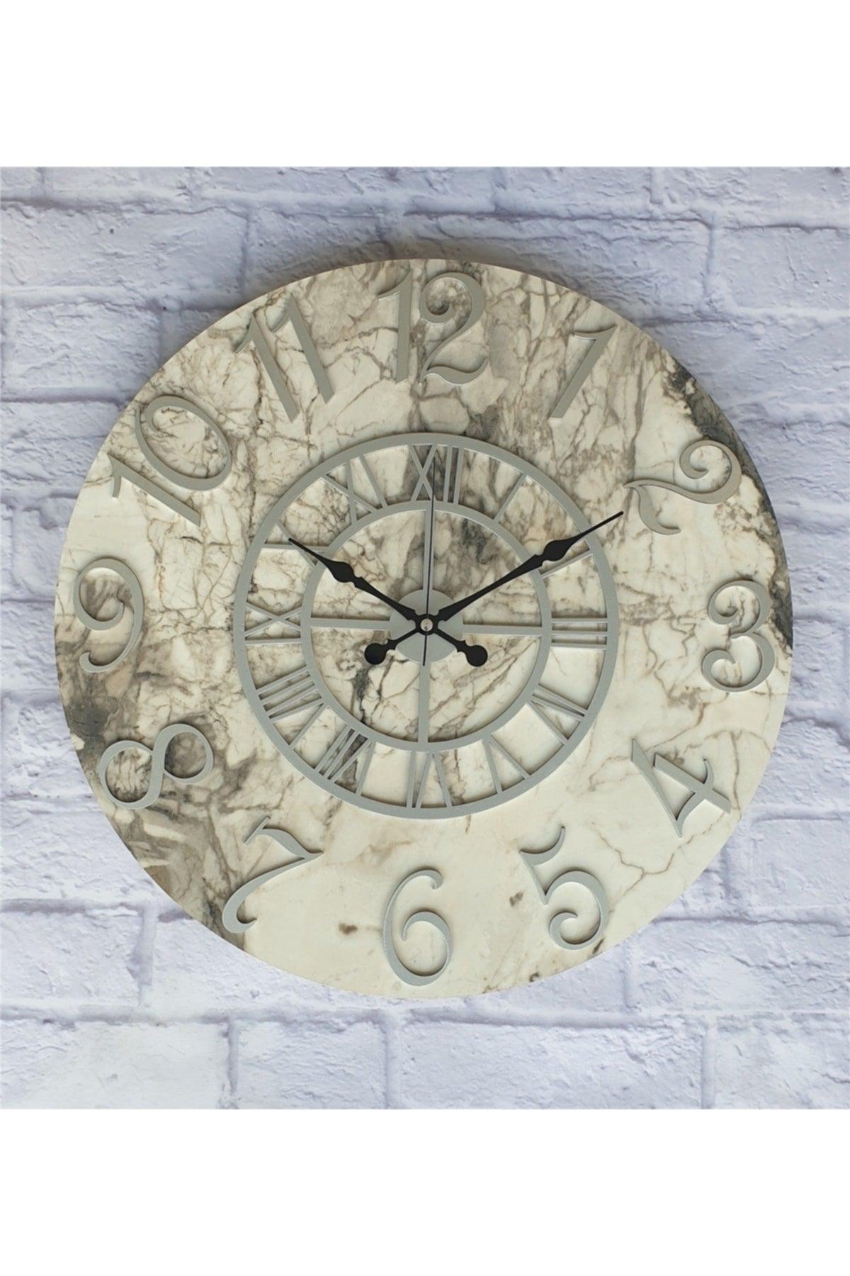 Marble Pattern Gray Color Wall Clock Diameter 80cm - Swordslife