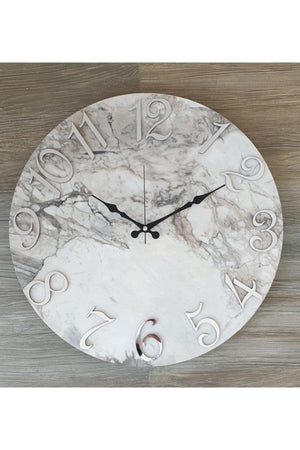 Marble Patterned Mirror Number Wall Clock Diameter 50 Cm - Swordslife