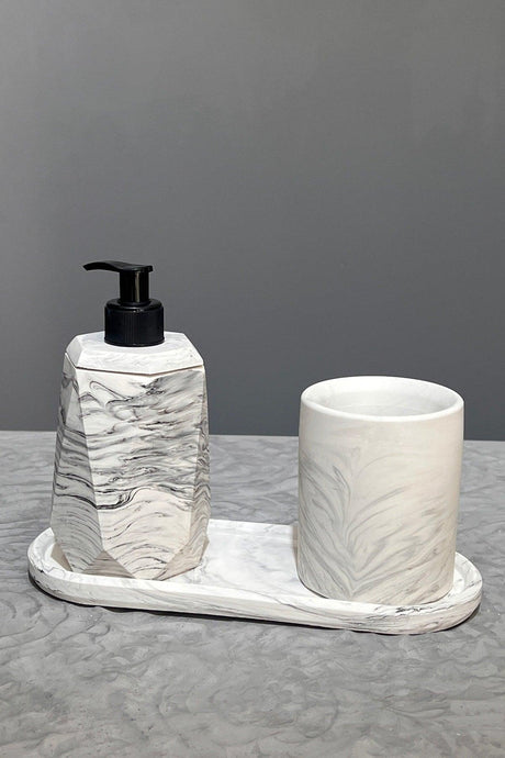 Marble Series Toothbrush and Liquid Soap Dispenser