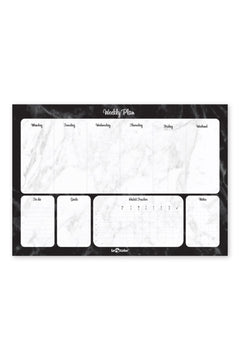 Undated Marble Weekly Planner Block - 27 x 19 cm, 53 Weeks