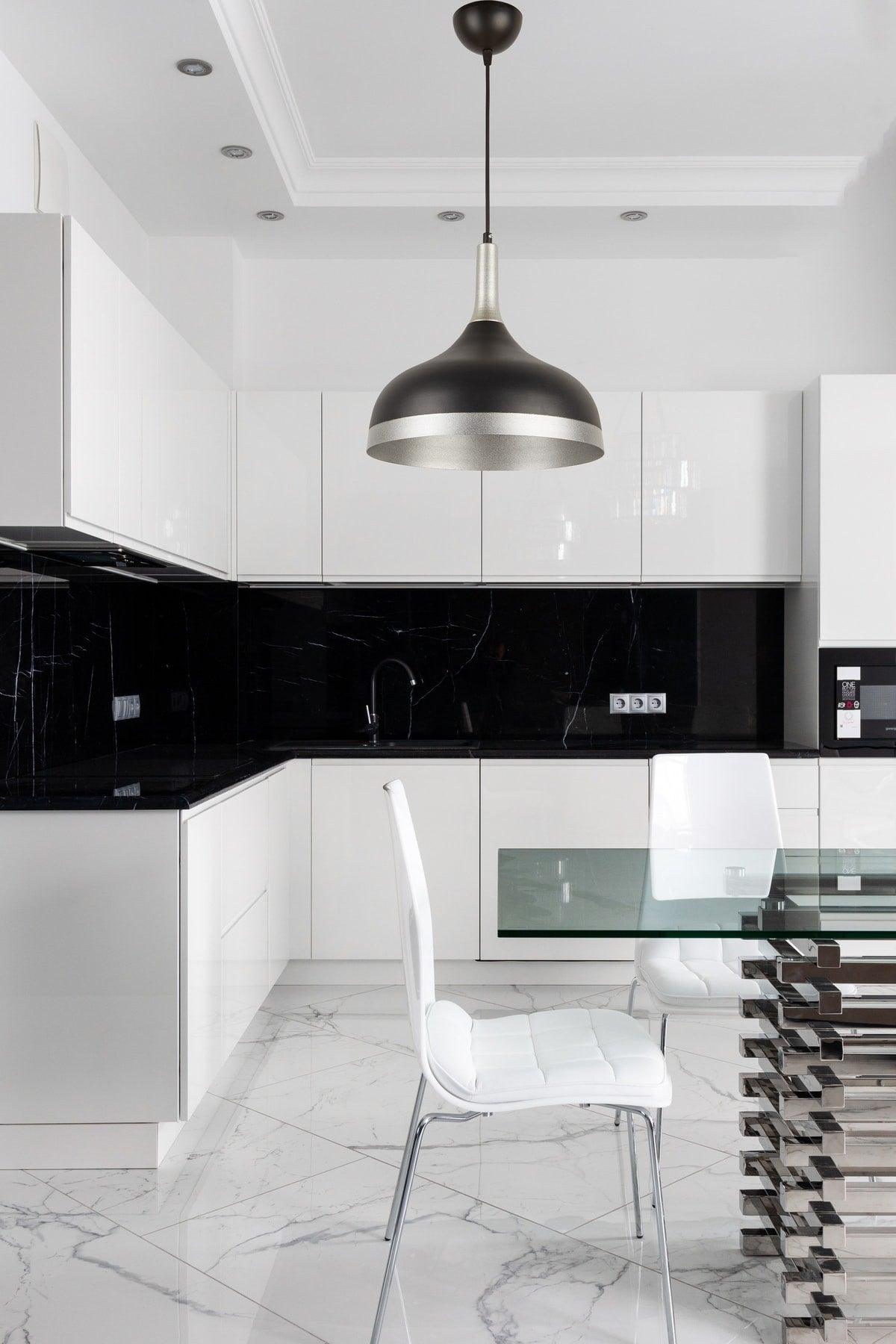 Marco Special Design Modern Sport Decorative Cafe-kitchen Black Inside Silver Pendant Lamp Single Chandelier - Swordslife