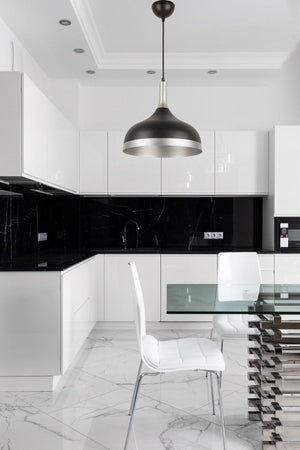 Marco Special Design Modern Sport Decorative Cafe-kitchen Black Inside Silver Pendant Lamp Single Chandelier - Swordslife