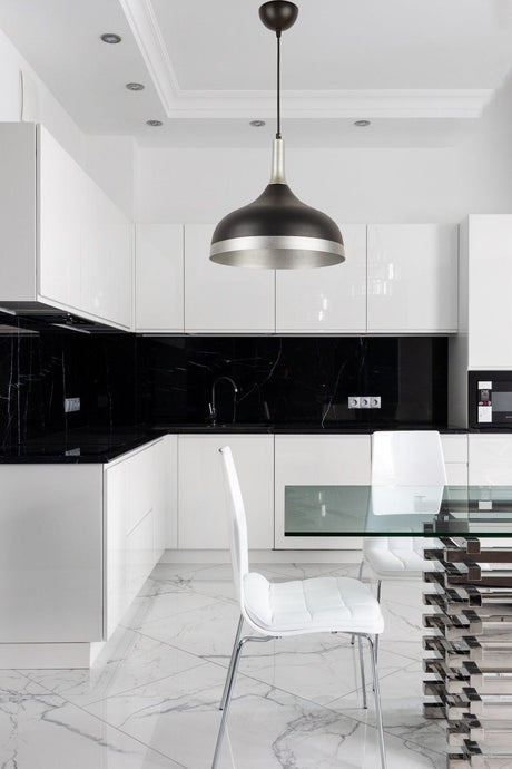 Marco Special Design Modern Sport Decorative Cafe-kitchen Black Inside Silver Pendant Lamp Single Chandelier - Swordslife