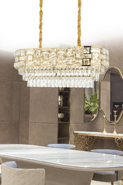 Mariella 80's Yellow Crystal Stone Chandelier Over the Dining Table - Swordslife