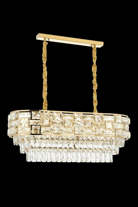 Mariella 80's Yellow Crystal Stone Chandelier Over the Dining Table - Swordslife