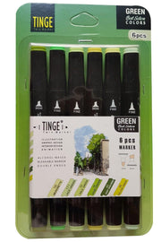 Marker Pen 6 Pcs. Green Color Set