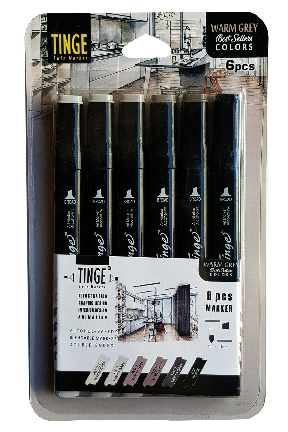 Marker Pen Set of 6 Warm Gray Color Marker