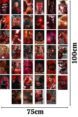 Marvel Wall Poster Collage Set, Red Themed Avengers Poster, 40 Pieces, Adhesive Back, Boxed - Swordslife