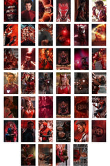 Marvel Wall Poster Collage Set, Red Themed Avengers Poster, 40 Pieces, Adhesive Back, Boxed - Swordslife