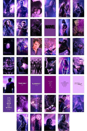 Marvel Wall Poster Collage Set, Purple Themed Avengers Poster, 40 Pieces, Adhesive Back, Boxed - Swordslife